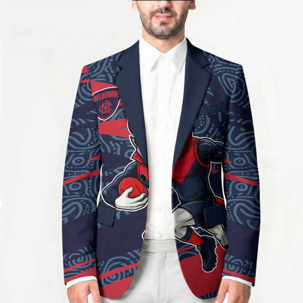 Melbourne Demons Australian Football Blazer Devil Mascot With Indigenous Pattern Art