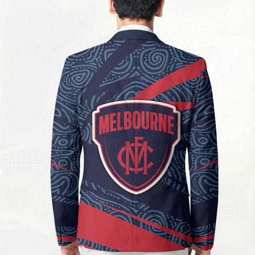 Melbourne Demons Australian Football Blazer Devil Mascot With Indigenous Pattern Art