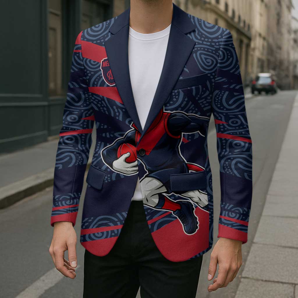 Melbourne Demons Australian Football Blazer Devil Mascot With Indigenous Pattern Art