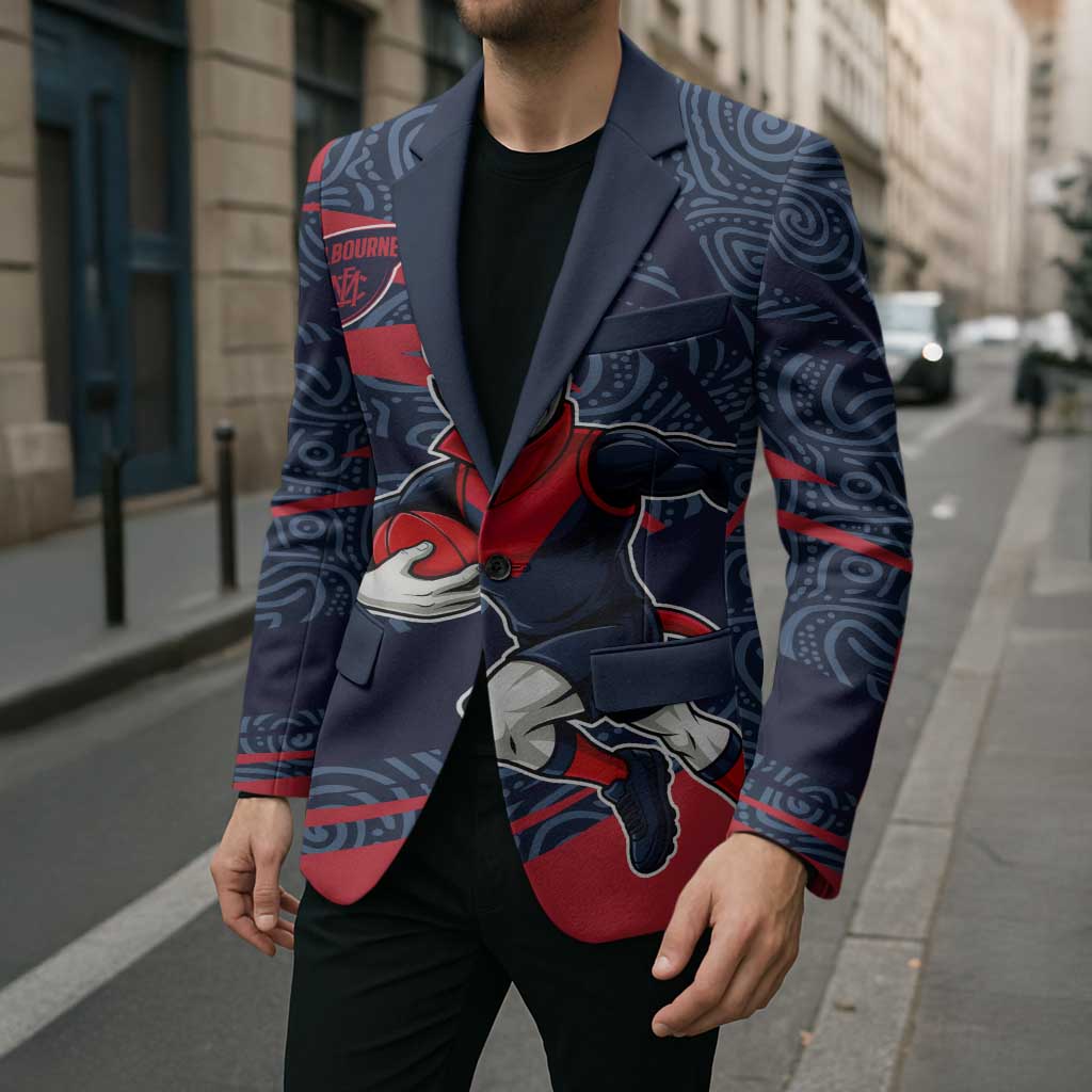 Melbourne Demons Australian Football Blazer Devil Mascot With Indigenous Pattern Art