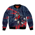 Melbourne Demons Australian Football Bomber Jacket Devil Mascot With Indigenous Pattern Art