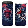 Melbourne Demons Australian Football 4 in 1 Can Cooler Tumbler Devil Mascot With Indigenous Pattern Art
