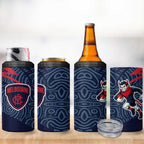 Melbourne Demons Australian Football 4 in 1 Can Cooler Tumbler Devil Mascot With Indigenous Pattern Art