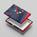 Melbourne Demons Australian Football Canvas Wall Art Devil Mascot With Indigenous Pattern Art