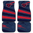 Melbourne Demons Australian Football Car Mats Devil Mascot With Indigenous Pattern Art