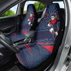 Melbourne Demons Australian Football Car Seat Cover Devil Mascot With Indigenous Pattern Art