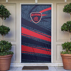Melbourne Demons Australian Football Door Cover Devil Mascot With Indigenous Pattern Art