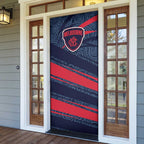 Melbourne Demons Australian Football Door Cover Devil Mascot With Indigenous Pattern Art
