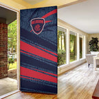 Melbourne Demons Australian Football Door Cover Devil Mascot With Indigenous Pattern Art