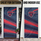 Melbourne Demons Australian Football Door Cover Devil Mascot With Indigenous Pattern Art