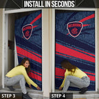 Melbourne Demons Australian Football Door Cover Devil Mascot With Indigenous Pattern Art