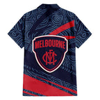 Melbourne Demons Australian Football Family Matching Puletasi and Hawaiian Shirt Devil Mascot With Indigenous Pattern Art