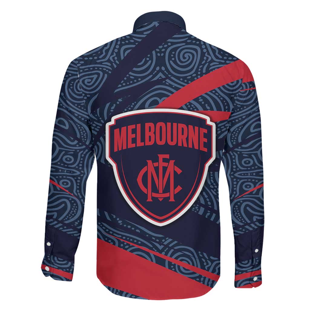 Melbourne Demons Australian Football Family Matching Puletasi and Hawaiian Shirt Devil Mascot With Indigenous Pattern Art