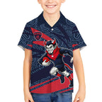 Melbourne Demons Australian Football Hawaiian Shirt Devil Mascot With Indigenous Pattern Art