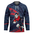 Melbourne Demons Australian Football Hockey Jersey Devil Mascot With Indigenous Pattern Art
