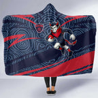 Melbourne Demons Australian Football Hooded Blanket Devil Mascot With Indigenous Pattern Art