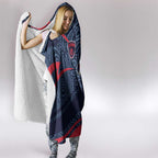 Melbourne Demons Australian Football Hooded Blanket Devil Mascot With Indigenous Pattern Art