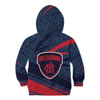Melbourne Demons Australian Football Kid Hoodie Devil Mascot With Indigenous Pattern Art