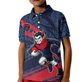 Melbourne Demons Australian Football Kid Polo Shirt Devil Mascot With Indigenous Pattern Art