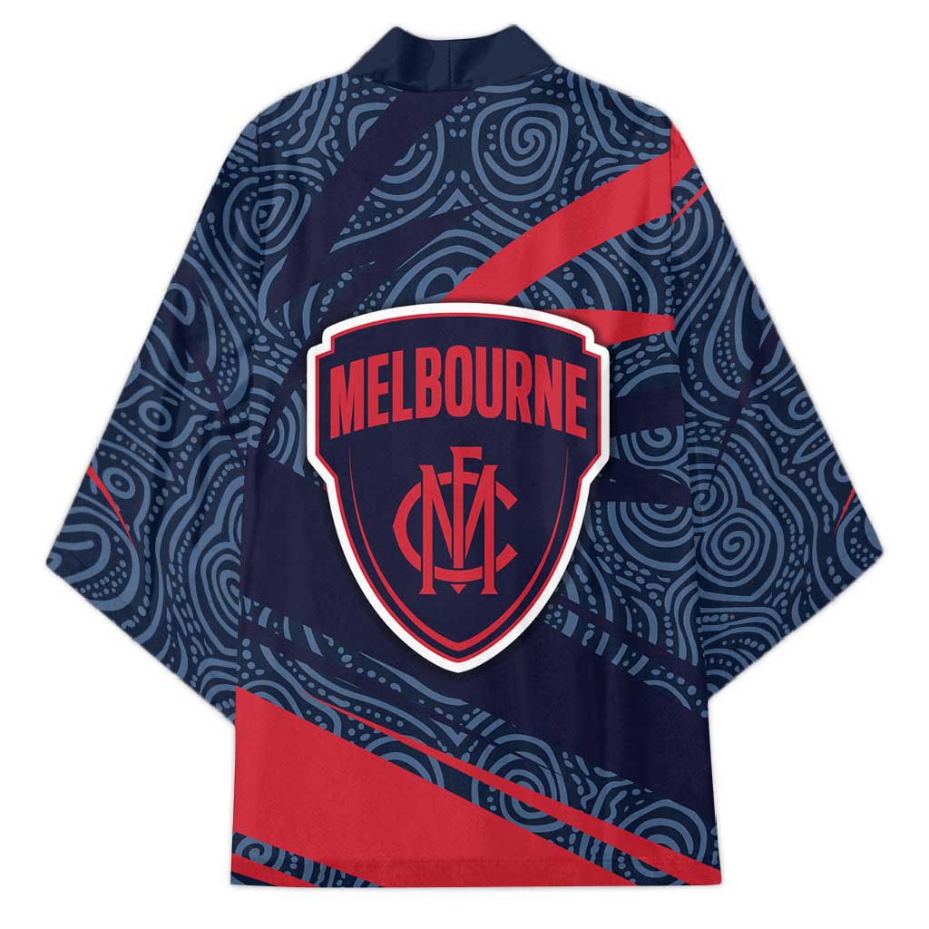 Melbourne Demons Australian Football Kimono Devil Mascot With Indigenous Pattern Art