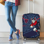 Melbourne Demons Australian Football Luggage Cover Devil Mascot With Indigenous Pattern Art