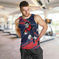 Melbourne Demons Australian Football Men Tank Top Devil Mascot With Indigenous Pattern Art