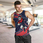 Melbourne Demons Australian Football Men Tank Top Devil Mascot With Indigenous Pattern Art