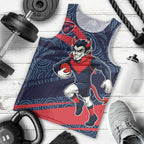Melbourne Demons Australian Football Men Tank Top Devil Mascot With Indigenous Pattern Art