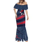 Melbourne Demons Australian Football Mermaid Dress Devil Mascot With Indigenous Pattern Art