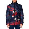 Melbourne Demons Australian Football Padded Jacket Devil Mascot With Indigenous Pattern Art