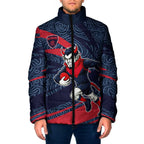 Melbourne Demons Australian Football Padded Jacket Devil Mascot With Indigenous Pattern Art