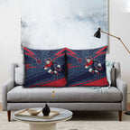 Melbourne Demons Australian Football Pillow Cover Devil Mascot With Indigenous Pattern Art