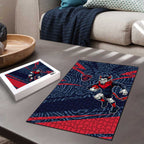 Melbourne Demons Australian Football Puzzle Devil Mascot With Indigenous Pattern Art