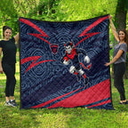 Melbourne Demons Australian Football Quilt Devil Mascot With Indigenous Pattern Art