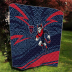 Melbourne Demons Australian Football Quilt Devil Mascot With Indigenous Pattern Art