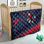 Melbourne Demons Australian Football Quilt Devil Mascot With Indigenous Pattern Art