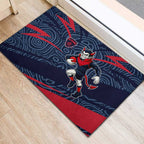 Melbourne Demons Australian Football Rubber Doormat Devil Mascot With Indigenous Pattern Art