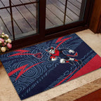 Melbourne Demons Australian Football Rubber Doormat Devil Mascot With Indigenous Pattern Art