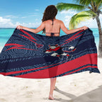 Melbourne Demons Australian Football Sarong Devil Mascot With Indigenous Pattern Art