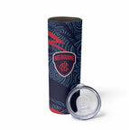 Melbourne Demons Australian Football Skinny Tumbler Devil Mascot With Indigenous Pattern Art