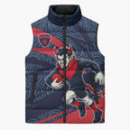 Melbourne Demons Australian Football Sleeveless Puffer Jacket Devil Mascot With Indigenous Pattern Art