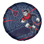 Melbourne Demons Australian Football Spare Tire Cover Devil Mascot With Indigenous Pattern Art
