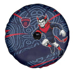 Melbourne Demons Australian Football Spare Tire Cover Devil Mascot With Indigenous Pattern Art