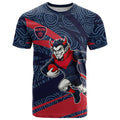 Melbourne Demons Australian Football T Shirt Devil Mascot With Indigenous Pattern Art
