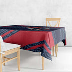 Melbourne Demons Australian Football Tablecloth Devil Mascot With Indigenous Pattern Art