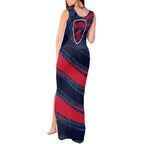 Melbourne Demons Australian Football Tank Maxi Dress Devil Mascot With Indigenous Pattern Art
