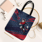 Melbourne Demons Australian Football Tote Bag Devil Mascot With Indigenous Pattern Art