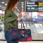 Melbourne Demons Australian Football Travel Bag Devil Mascot With Indigenous Pattern Art