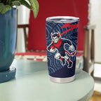 Melbourne Demons Australian Football Tumbler Cup Devil Mascot With Indigenous Pattern Art