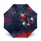 Melbourne Demons Australian Football Umbrella Devil Mascot With Indigenous Pattern Art